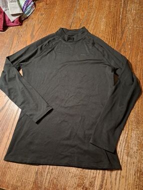 New Large Devops Black Long Sleeve Mock Turtleneck Activewear Casual Shirt Top